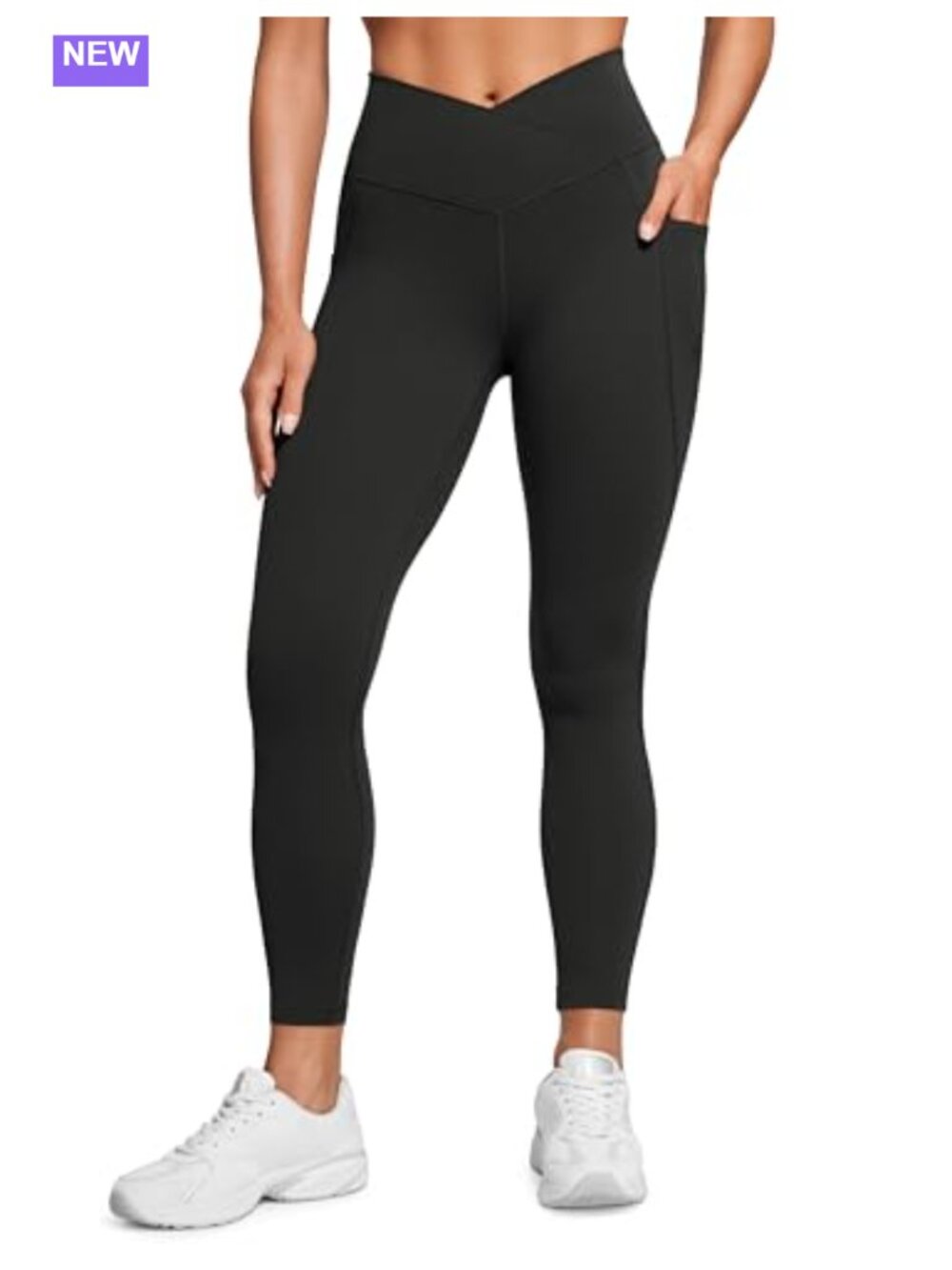 CRZ YOGA Cross Waist Leggings with Pockets 25" High Rise Butterluxe Yoga Pants